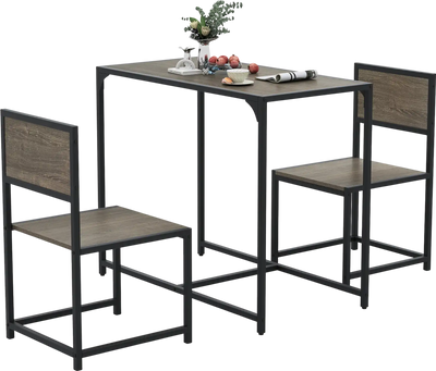 Costway 3-Piece Compact Dining Set Table & 2 Chairs Metal Frame 72540869 New