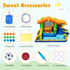Inflatable bounce house water park with climbing wall, slide, and spacious pool for wet and dry play. Includes.