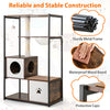 52-inch tall wooden cat tree with sturdy metal frame, 2 condos, removable cushions, and scratching posts for playful.
