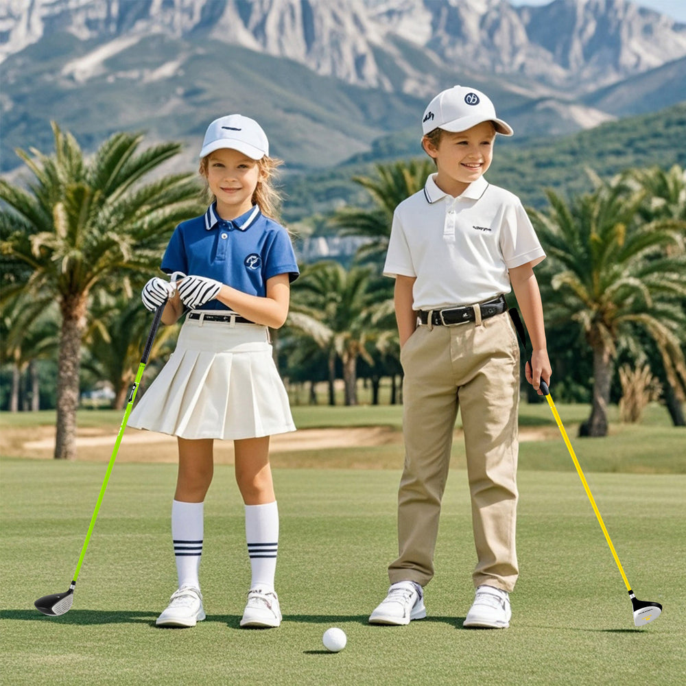 34 Inch 165CC Junior #3 Fairway Wood Golf Club with Fiberglass Shaft for Kids Ages 8-10-Yellow - Gallery View 1 of 10
