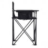 Oversized high camping chair with detachable armrests, PVC coated oxford cloth, and cup holder for outdoor convenience.