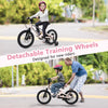 16-inch kids bike with detachable training wheels, adjustable saddle, and lightweight magnesium alloy for beginners.