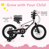 16-inch kids bike with adjustable seat and handlebar, lightweight magnesium alloy, and detachable training wheels for.
