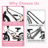 Lightweight 16-inch kids bike with magnesium alloy frame, internal rear brake cable, and detachable training wheels for.