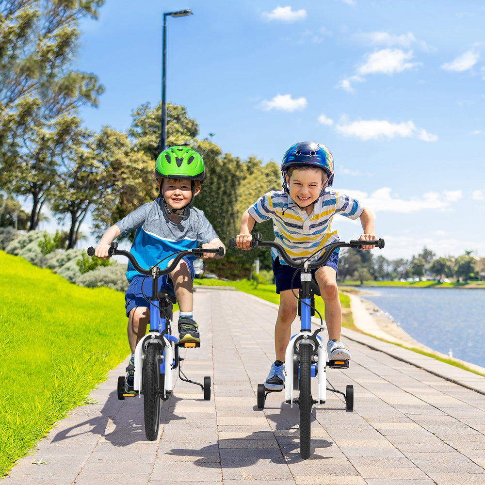 16 Inch Kids Bike with Removable Training Wheels-Navy - Gallery View 1 of 8