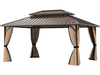 16 x 12 FT hardtop gazebo with waterproof curtains and aluminum frame, perfect for outdoor patio and garden gatherings.