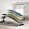 Adjustable slant bench with PU leather and foam layers for versatile workouts, ideal for home fitness and easy storage.