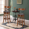 Set of 2 Bar Stools 360-Degree Swivel Dining Bar Chairs with Rubber Wood Legs-29.5 inch - Gallery View 1 of 12