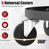 Adjustable height rolling mechanic stool with 360° universal casters, PU leather seat, and convenient tool trays for versatile use.