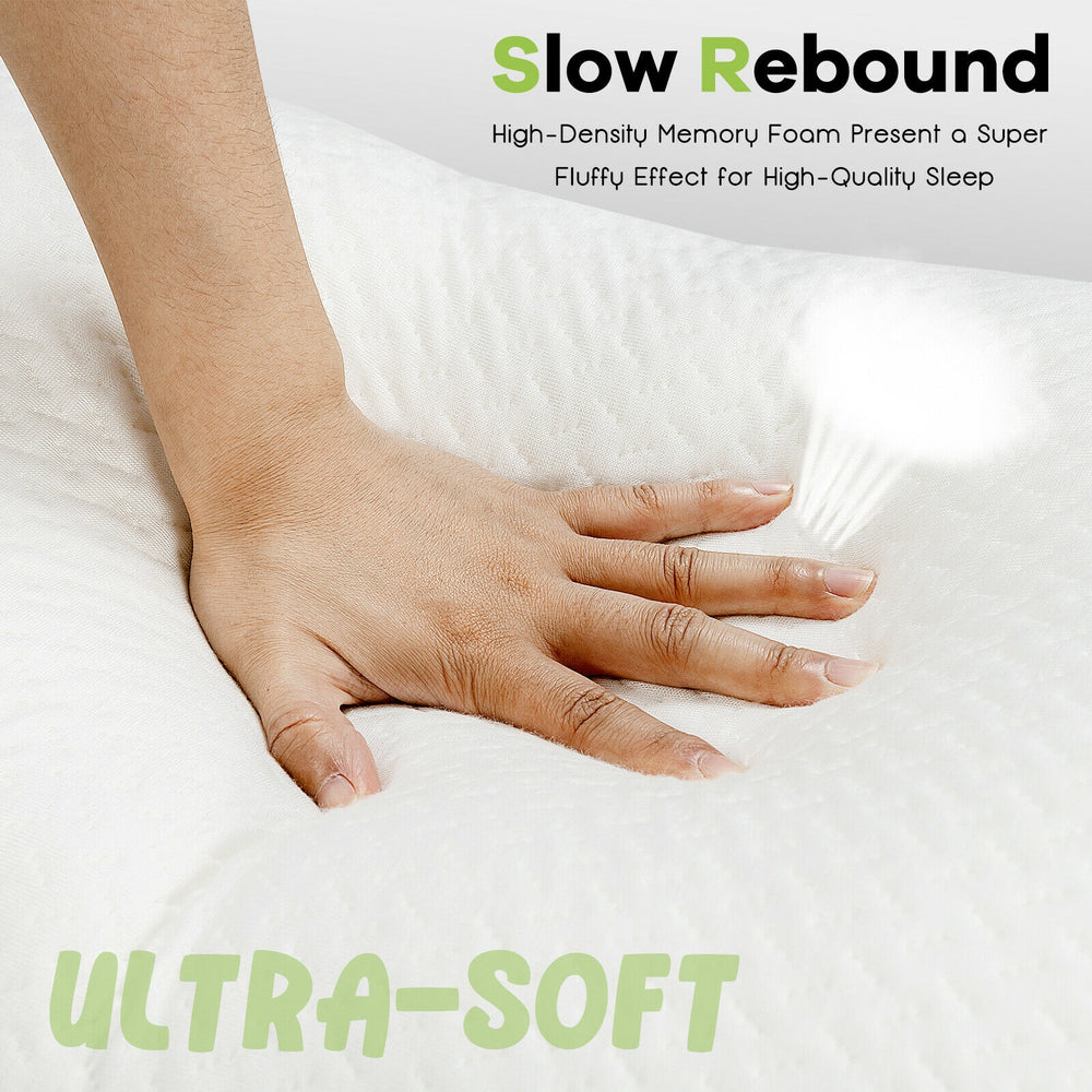 Shredded memory foam pillow with bamboo cooling cover, showcasing slow rebound and ultra-soft texture for comfortable.