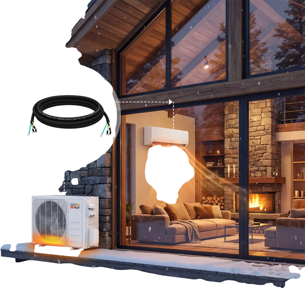 19 FT 16 AWG 4 conductor mini split AC communication wire with durable PVC insulation for reliable HVAC connections.