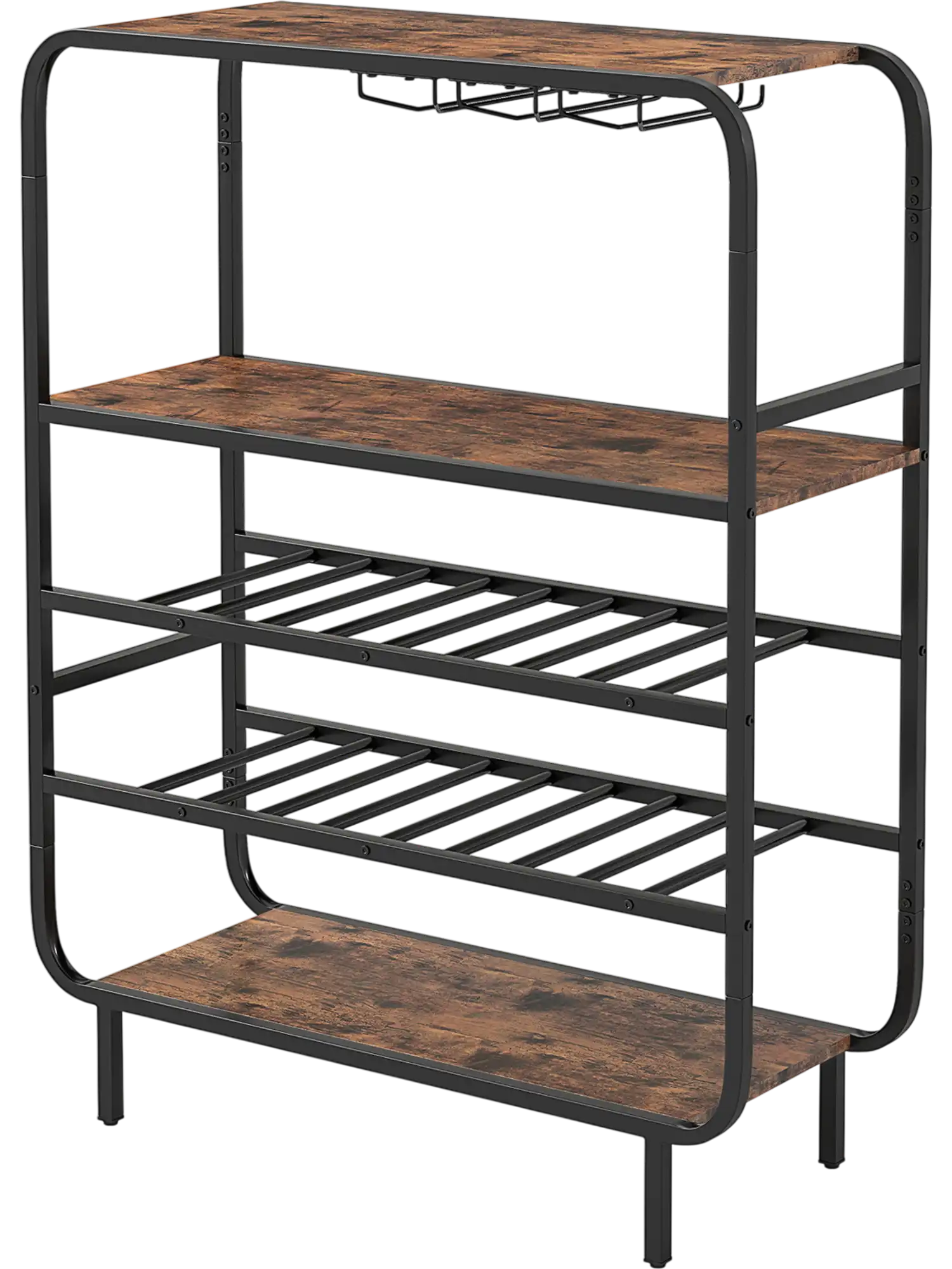 Costway 16-Bottle Wine Rack 5-Tier Shelf Glass Holders 514839726 New