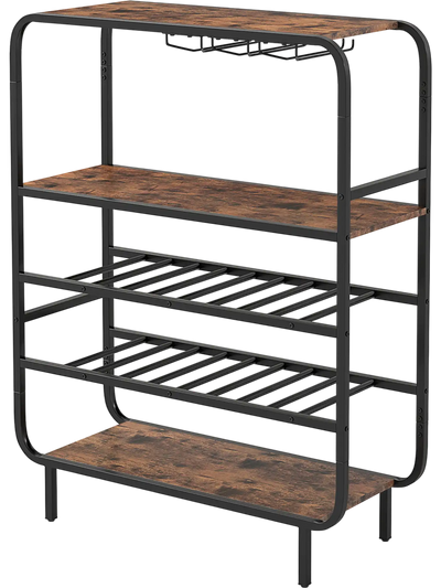Costway 16-Bottle Wine Rack 5-Tier Shelf Glass Holders 514839726 New