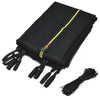 Trampoline replacement safety net for 15/16 ft round trampolines, made of durable PE material with adjustable straps.
