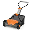 16 Inch Adjustable Cutting Heights 5-Blade Push Reel Lawn Mower with 8 Gal Removable Grass Catcher Bag-Orange - Gallery View 1 of 1