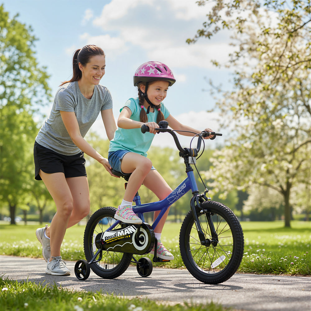 16-Inch Kids Bike with Removable Training Wheels Navy - Brave Hero - Gallery View 1 of 10