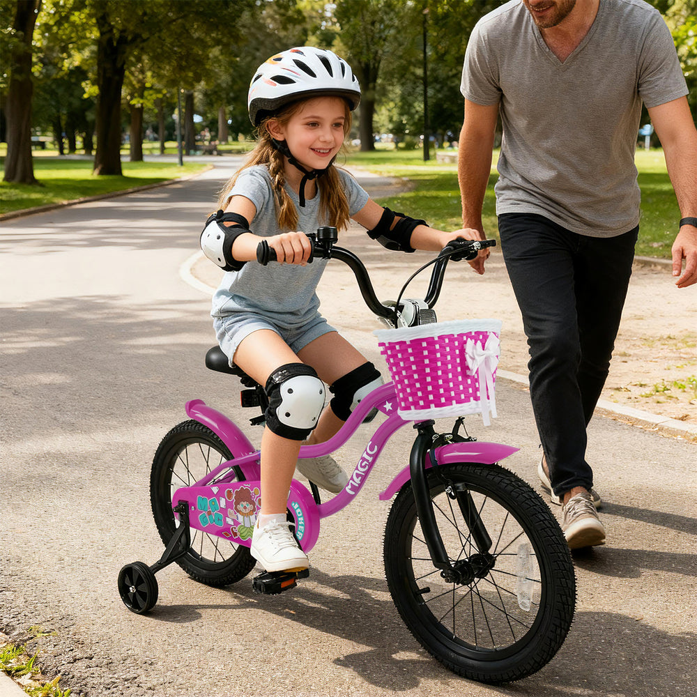 16 Inch Kids Bike with Training Wheels for Aged 4-7 Years Old - Magic Rose - Gallery View 1 of 11