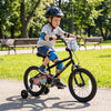 16 Inch Kids Bike with Training Wheels for Ages 4-7 Years Old Black- Street Art Time - Gallery View 1 of 10
