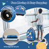 16-inch blue kids carry-on luggage with smooth wheels, freestanding stopper, and durable hard shell for travel.