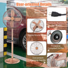16-inch oscillating pedestal fan with adjustable height, copper finish, and 3 speeds for customized airflow in any room.