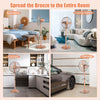 16-inch copper pedestal fan with adjustable height, 3 speeds, and 75° oscillation for effective cooling in any room.