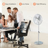 16 Inch Pedestal Standing Fan Oscillating Pedestal Fan with 3 Speeds and Adjustable Height-Silver - Gallery View 1 of 10