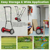 16-inch push lawn mower with 5 steel blades, detachable grass catcher bag, and adjustable cutting positions for.