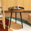 Round end table with unique sea shell design, epoxy resin finish, and sturdy mahogany legs for stylish decor.
