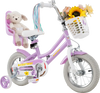 12-inch girls bike in pink with doll seat, streamers, and training wheels, perfect for children aged 3-4 years.