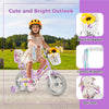 12-inch girls bike with doll seat, colorful streamers, and adjustable features for kids aged 3-4 years old.