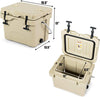 16 Quart insulated ice cooler in khaki with 2 cup holders, featuring a durable design for camping and outdoor.