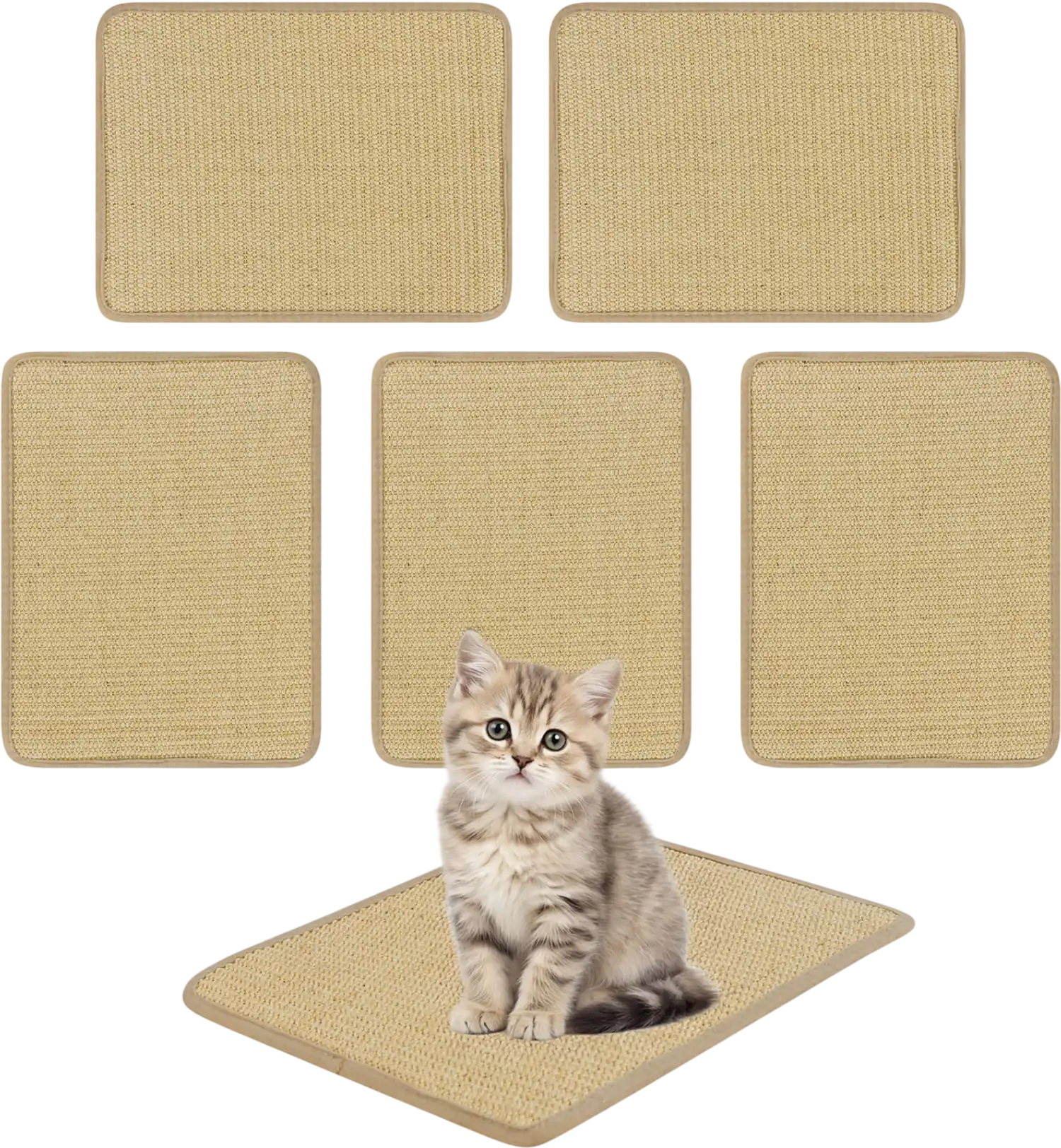 Costway 6-Piece Cat Scratcher Mat Set 16 x 12