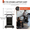 Yescom Height-Adjustable Rolling Laptop Cart with Storage New