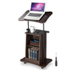 Yescom Height-Adjustable Rolling Laptop Cart with Storage New