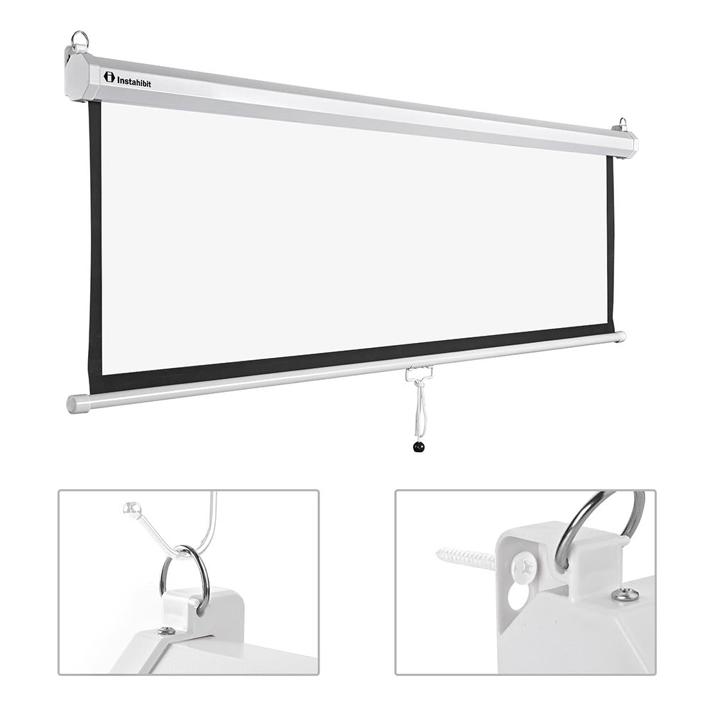 Yescom Retractable Manual Projection Screen 72" 4:3 Ceiling Wall New