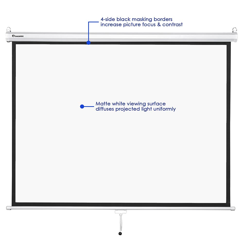 Yescom Retractable Manual Projection Screen 72" 4:3 Ceiling Wall New