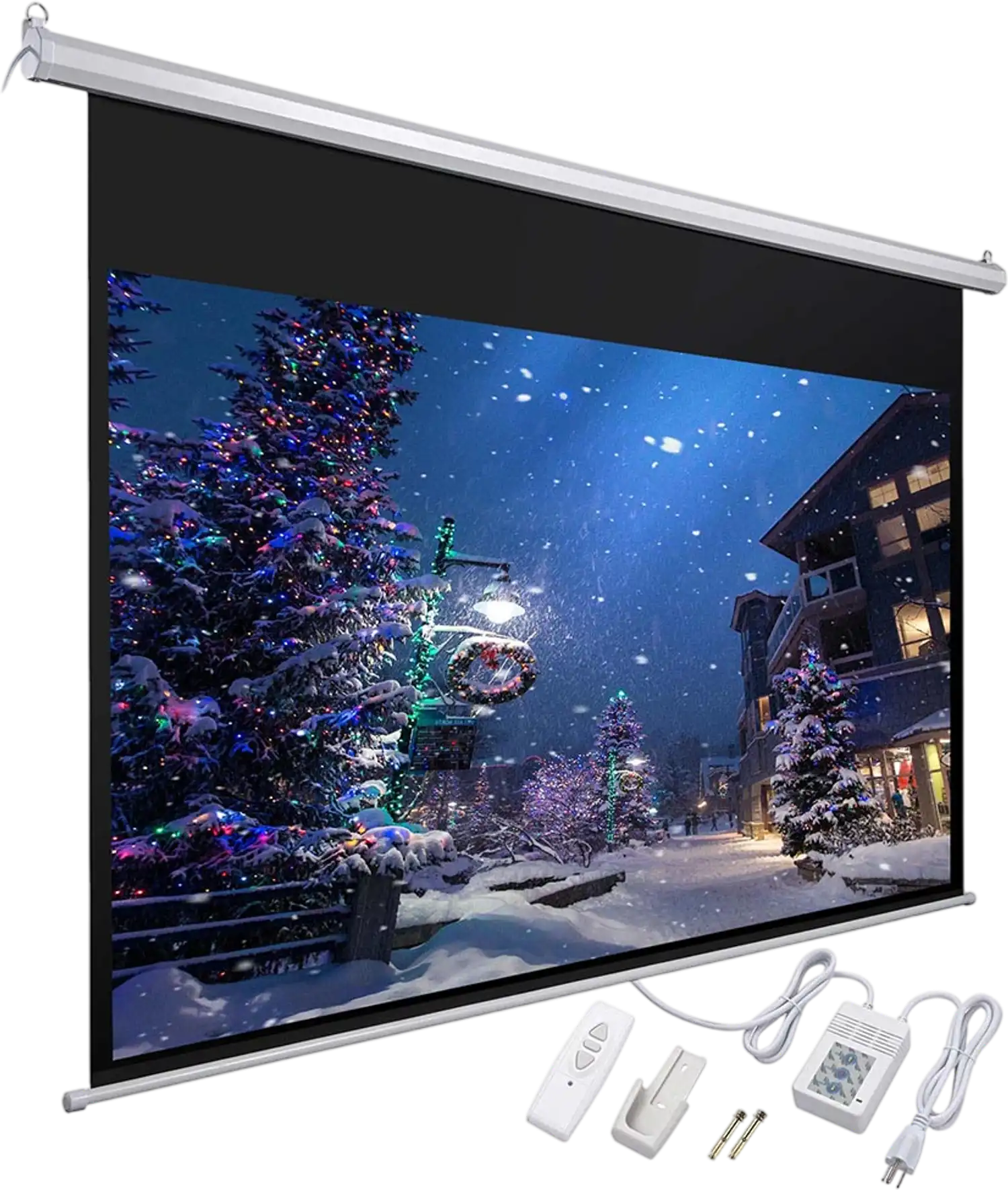 Yescom Retractable Electric Projection Screen 92