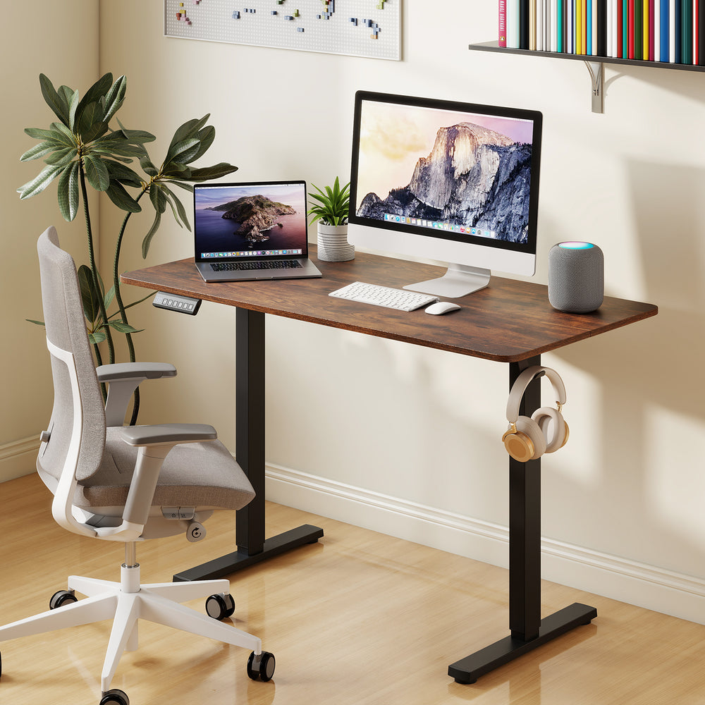 48 Inch x 24 Inch Ergonomic Electric Standing Desk with 3 Memory Settings for Home Office-Rustic Brown - Gallery View 1 of 11