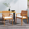 2 Pieces Patio Dining Chairs Outdoor Acacia Wood Chairs with Removable Padded Cushion-Natural - Gallery View 1 of 10