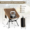 Portable coffee camping chair with mesh fabric, 330 lbs capacity, and compact carrying bag for outdoor activities.