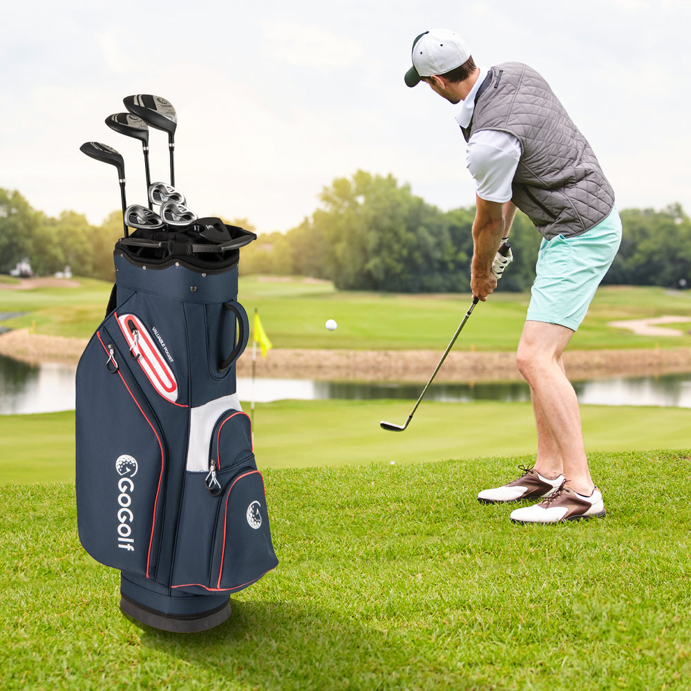 Golf Cart Bag Lightweight Portable Golf Club Organizer Bag-Navy - Gallery View 1 of 10