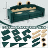 Modular kids play couch set with 17 pieces in green velvet, designed for comfort and imaginative play in homes or.