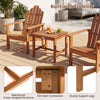 Square acacia wood side table with slatted tabletop, sturdy support legs, ideal for patio or garden use.