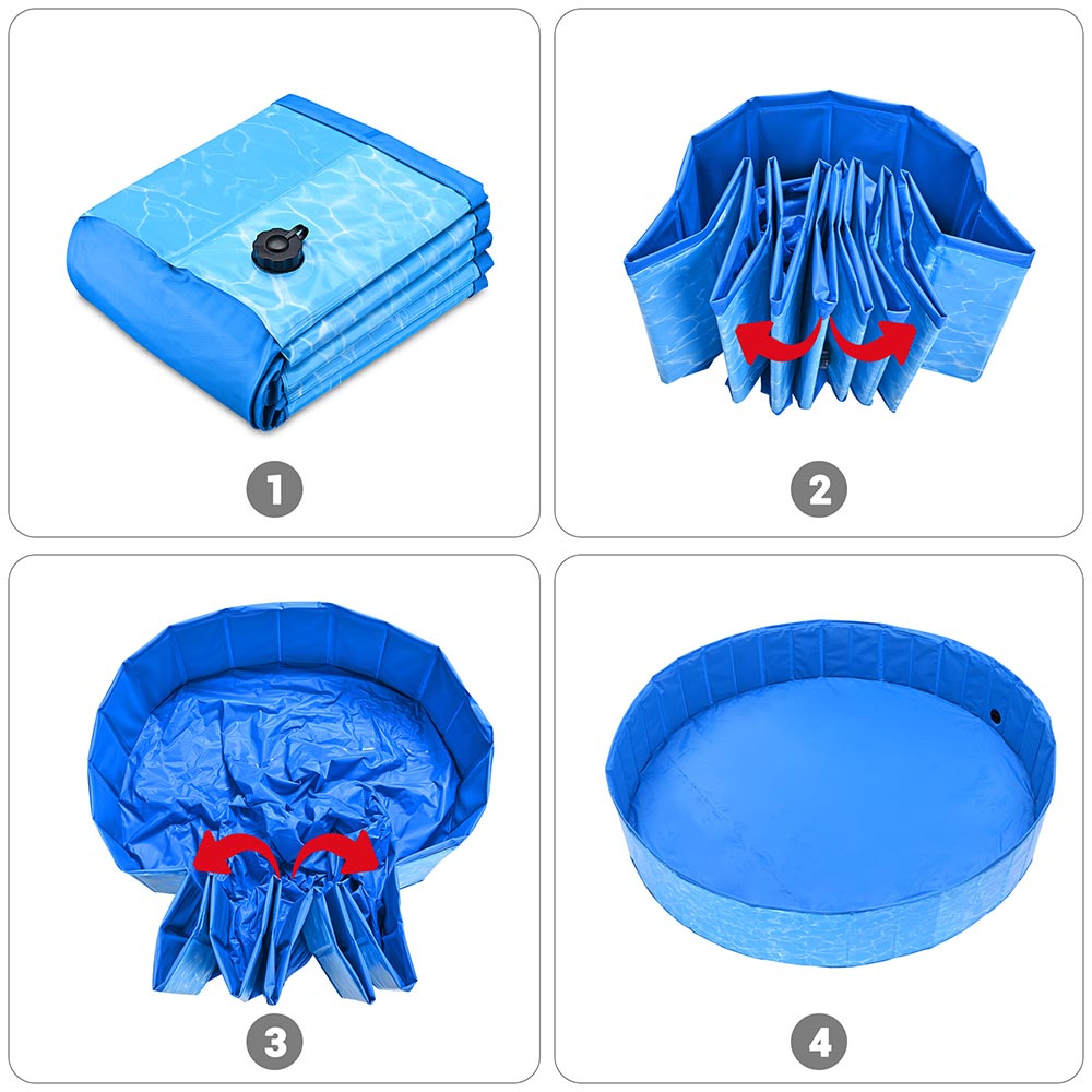 Yescom Foldable Pool D63x12 in. Nemo Red New