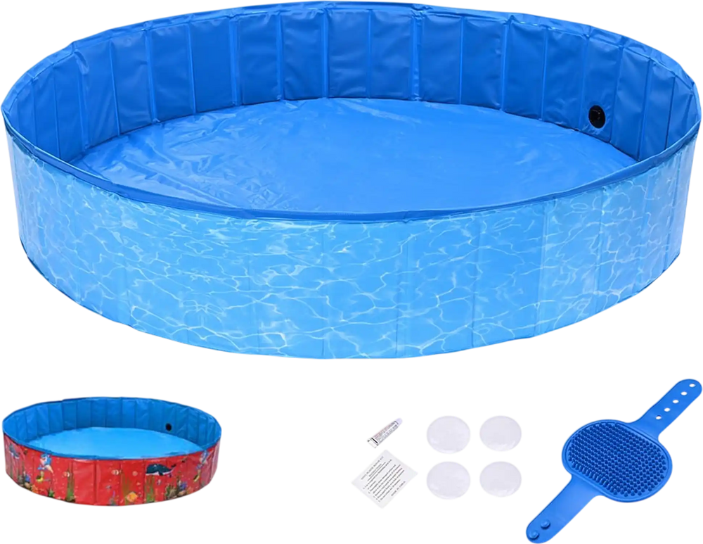 Yescom Foldable Pool D63x12 in. Nemo Red New