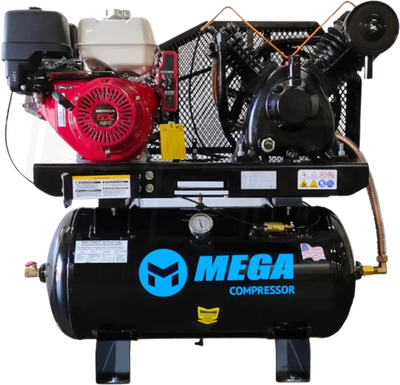 Mega Compressor MP-13030GTUS Air Compressor 13 HP 30 Gallon Honda GX390 Engine Two Stage Electric Start New