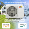 High-performance outdoor unit of the 18000 BTU mini split AC with heat pump, featuring a built-in heater for efficient.