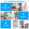 Evaporative air cooler with 1800 CFM airflow, 4 Gal tank, and ice pack feature for efficient cooling in any space.
