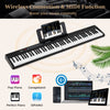 88-key foldable electric piano in black with MIDI function, dual speakers, and portable design for music creativity.