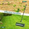 Manual lawn aerator with galvanized steel spikes, designed for effective soil loosening and plant growth.